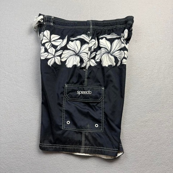 Speedo Other - Speedo Swim Trunks Floral Black White Board Shorts Beach Summer Swimwear